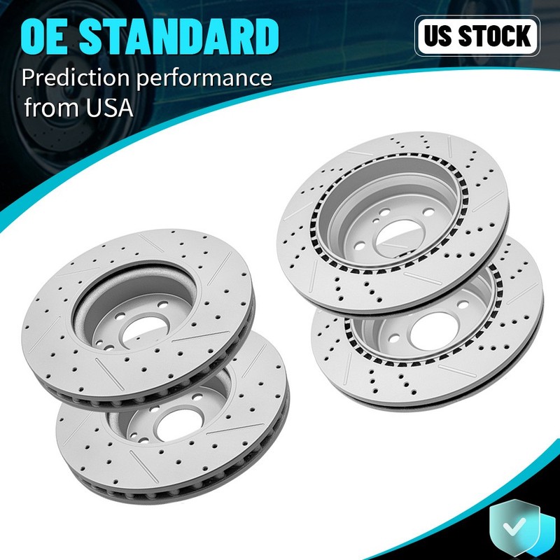 322mm Front & 300mm Rear Brake Disc Rotors Set For 2010-2013 Mercedes Benz E350