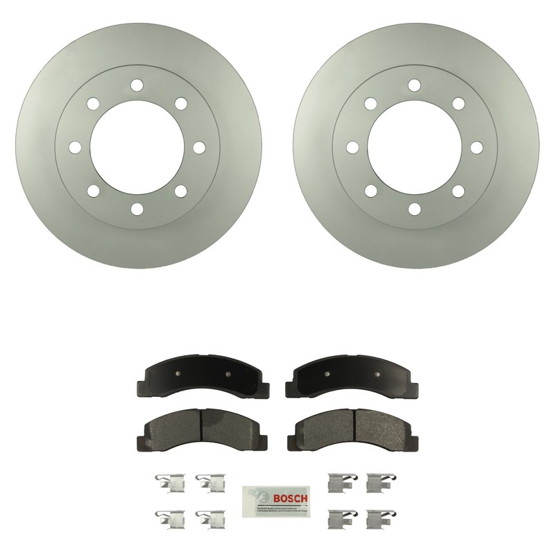 Bosch Front 369 mm Rotors Blue Semi-Met Disc Brake Pad Kit For F-350 Super Duty