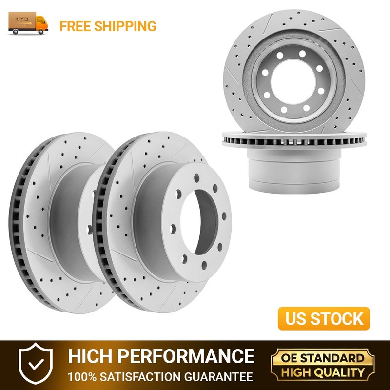 For 2003 – 2008 Dodge Ram 2500 3500 353mm Front & 352mm Rear Drilled Disc Rotors