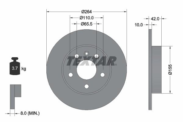 Textar 92092103 Brake Disc for Chevrolet, Holden, Opel, Saturn, Subaru, Vauxhall gallery