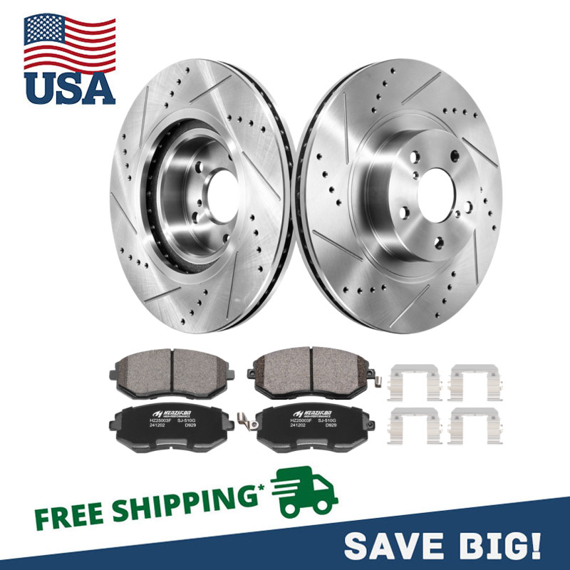 Front Drilled Rotors Brake Pads for Subaru Legacy Forester Impreza Outback Baja
