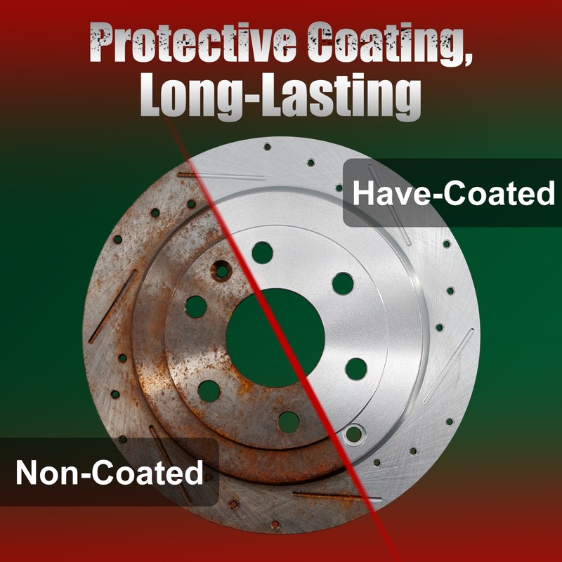 Front Drilled Slotted Disc Brake Rotors for TOYOTA PRIUS PRIUS PLUG-IN 2010-2015 gallery