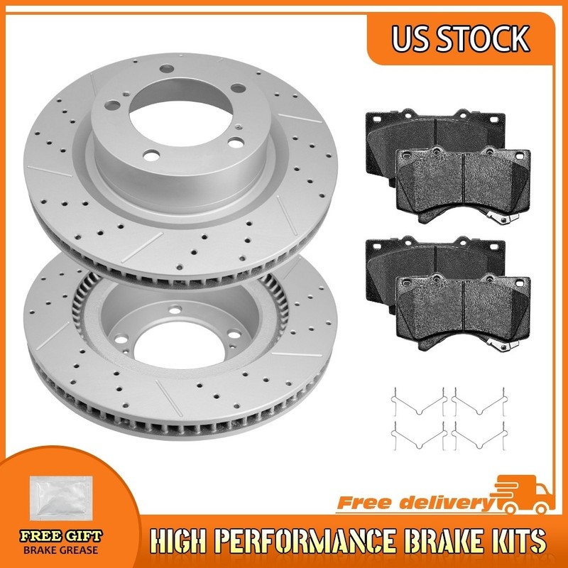 Front Brake Rotor Pad For 2007-22 Toyota Land Cruiser Sequoia Tundra Lexus LX570