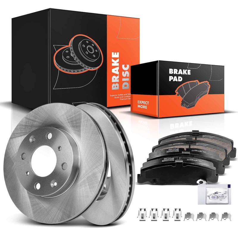 Front Disc Brake Rotors & Brake Pads for Honda Civic 1990-2000 CRX Civic del Sol