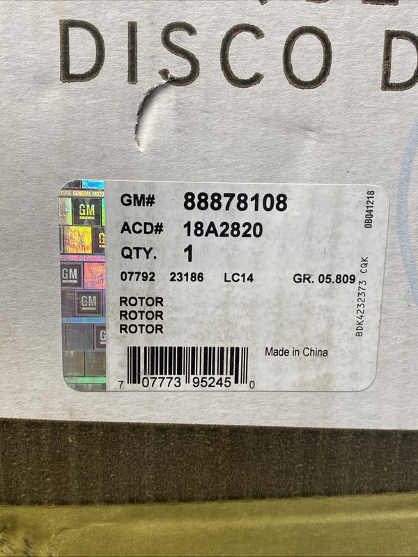 Gold Disc Brake Rotor ACDelco 18A2820 gallery