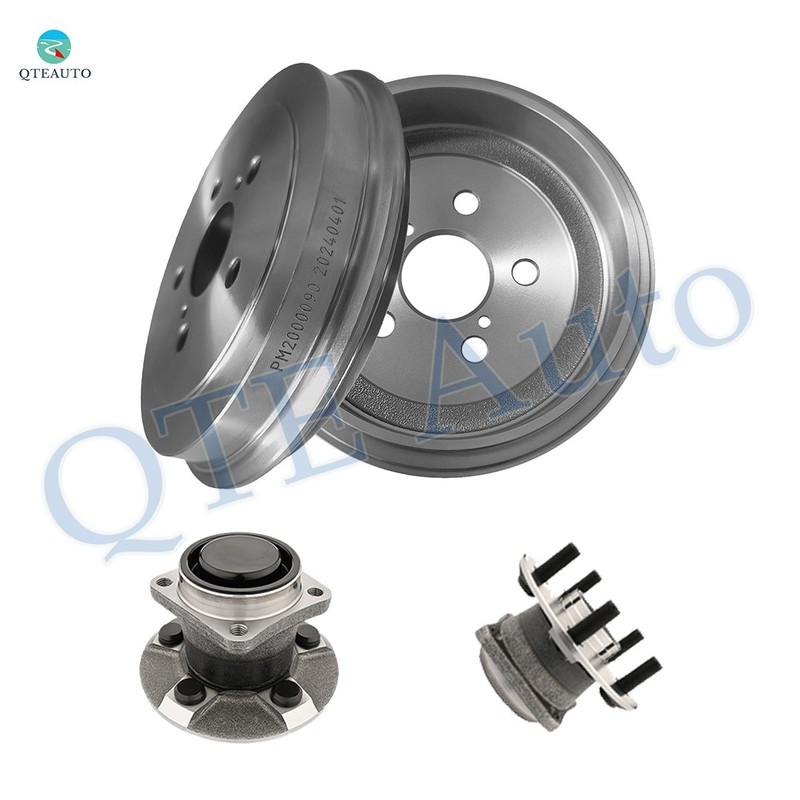Set 4 Rear 200mm Brake Disc Rotors-Wheel Hub To 2003-2008 Toyota Corolla Non-ABS