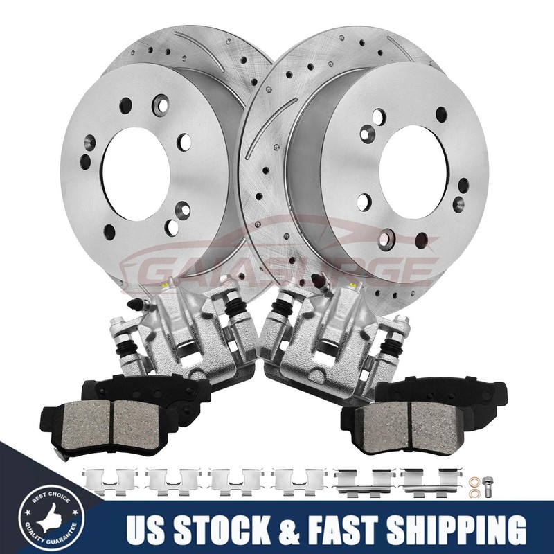 For 2007-2010 Hyundai Elantra 262mm Rear Disc Brake Rotors Pads and Calipers Kit
