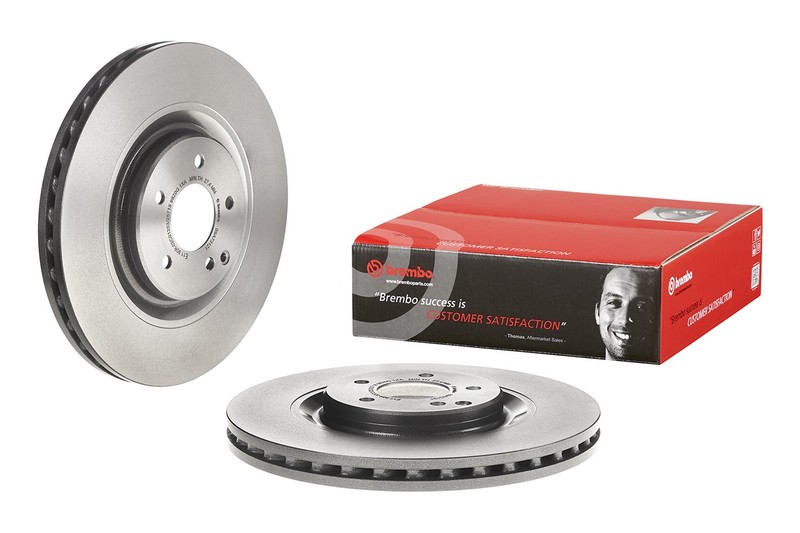 Brembo Front Left or Right 345mm Vented UV Coated Disc Brake Rotor For MB C209
