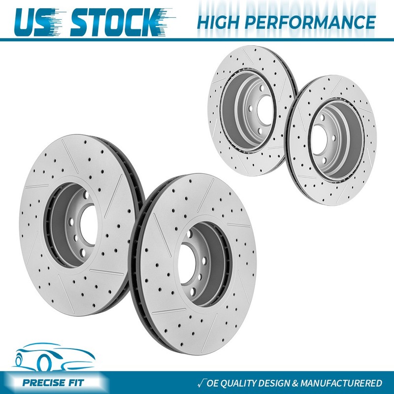 Front+Rear Drilled Disc Brake Rotors Kit for 2011-2017 2018 BMW X5 X6 xDrive35i