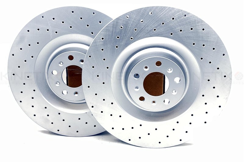 FOR BENTLEY CONTINENTAL GT FRONT CROSS DRILLED PERFORMANCE BRAKE DISCS 405mm