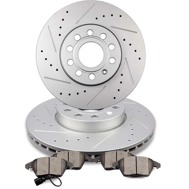 Drilled Front Brake Pads And Rotors For Audi A3 TDI Volkswagen Beetle 2.0L 288mm