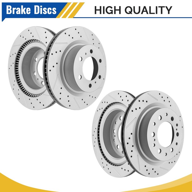 Front & Rear Disc Brake Rotors Set for 2022-23 Toyota Tundra Sequoia Lexus LX600