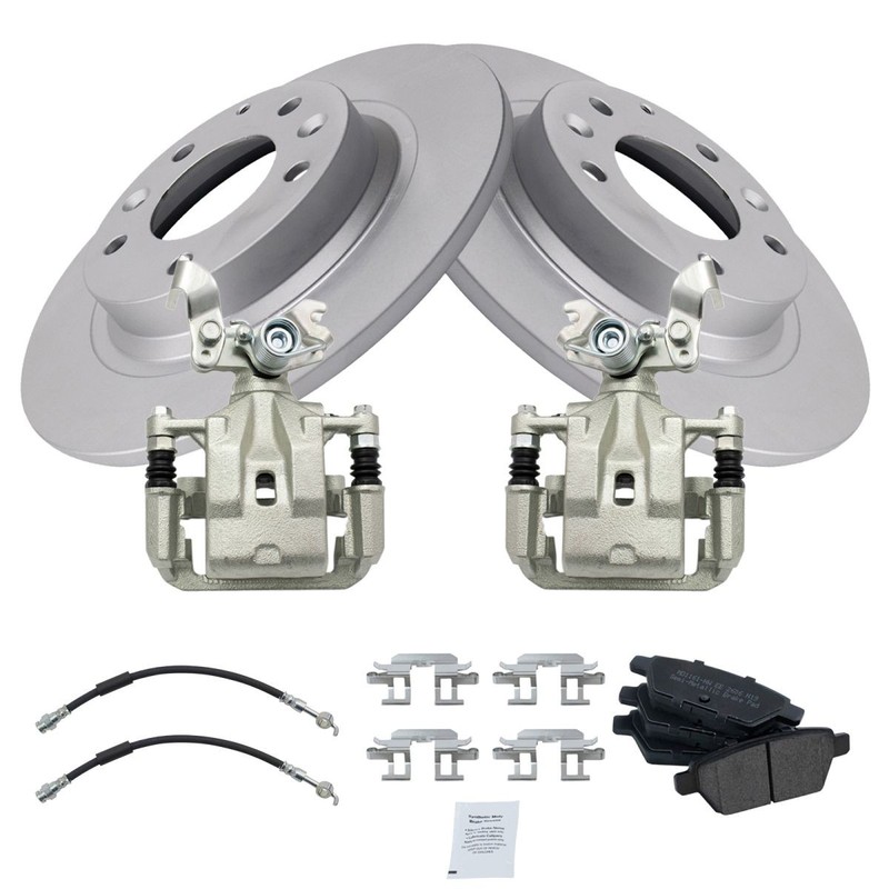 TRQ Rear Brake Pad & Rotor Kit Semi-Metallic Premium G-Coated For 09-13 Mazda 6 gallery
