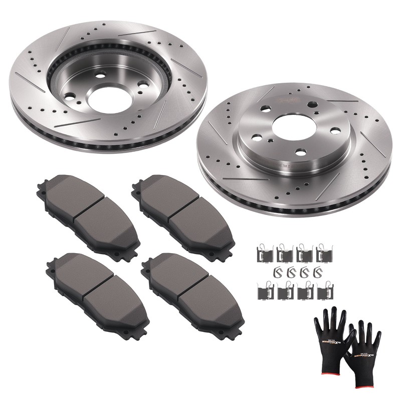 Front Brake Rotors and Pads Kit for Lexus HS250h 2010-12 Toyota Prius V 2012-17