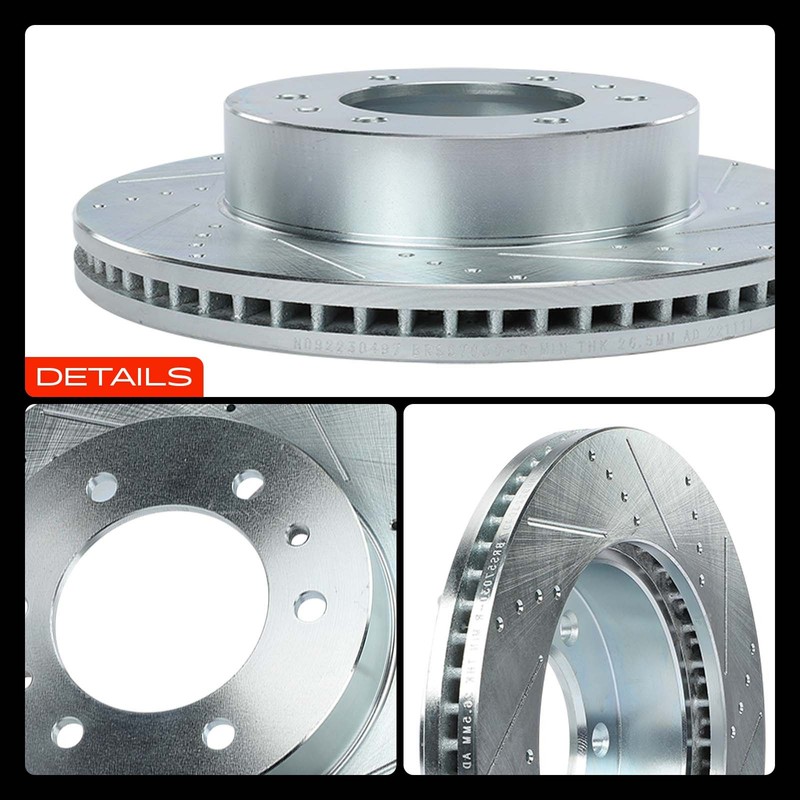 2x Drilled Brake Rotor Front Left & Right for Hummer H3 2006-2010 H3T 2009-2010 gallery