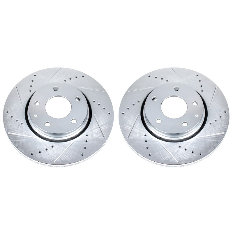 PowerStop Evolution Drilled Slotted Rotors Pair Front For Mazda CX-5