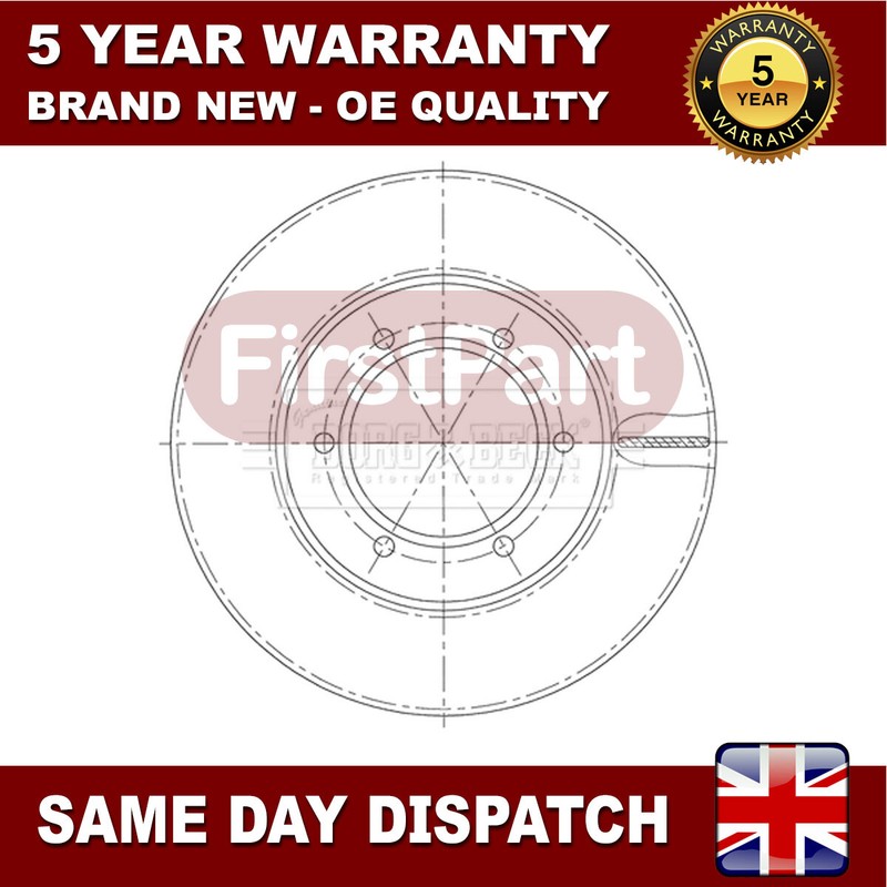 Fits Toyota Hilux 1989-2005 2.4 D TD 2.5 3.0 FirstPart Front 1x Brake Disc