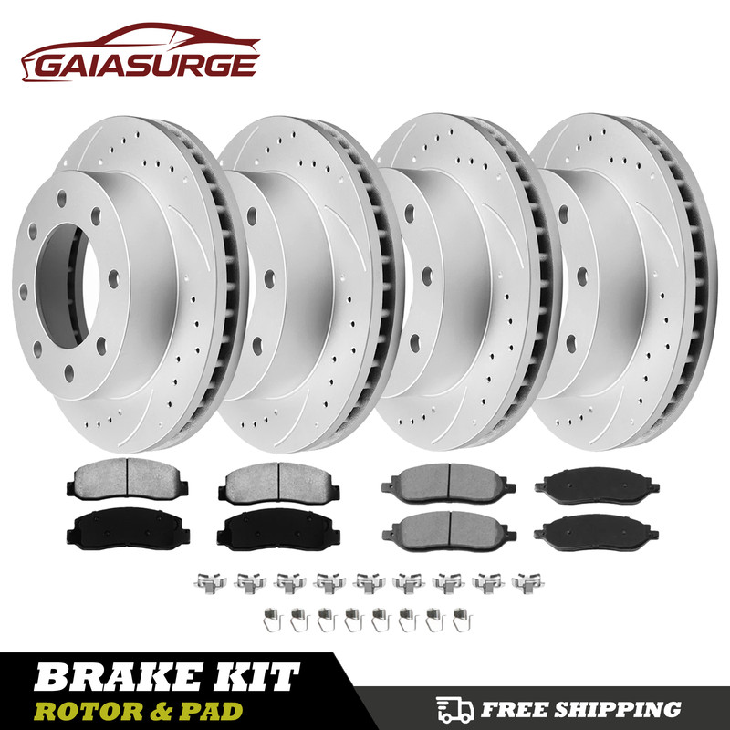 New Front & Rear Brake Rotors & Pads for Ford F-250 F-350 Super Duty 2005-2007