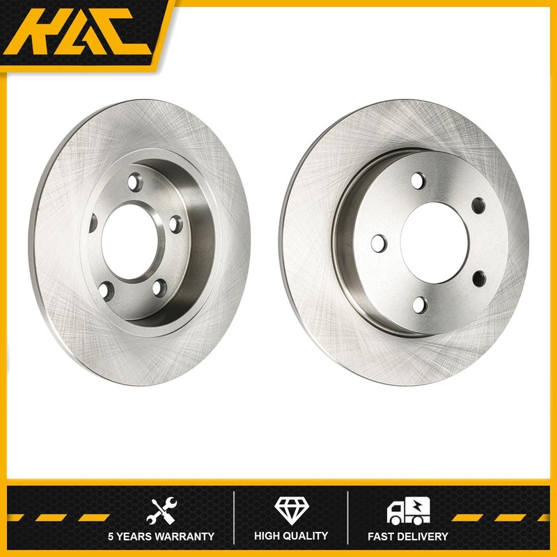 2x Rear Solid Disc Brake Rotors Fits Mazda 3 2.0L 04-08 10-12 265mm 12045066
