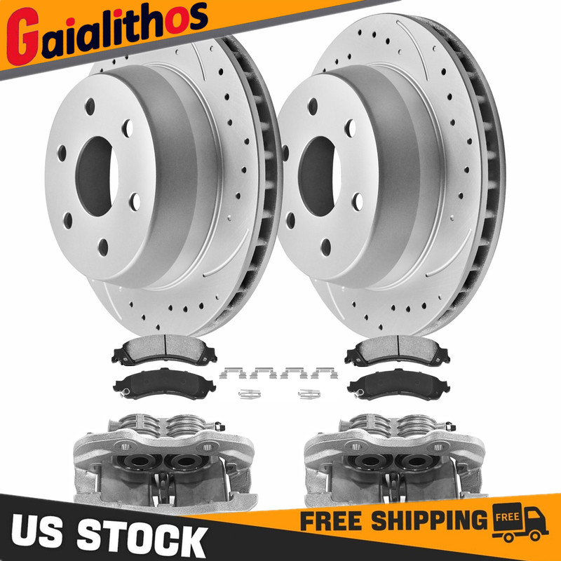 Rear Disc Rotors Brake Calipers Brake Pads for Chevy Silverado Sierra 1500 Tahoe