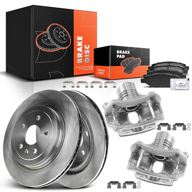 Rear Brake Rotors & Ceramic Pads + Caliper for Cadillac CTS 08-14 RPO Code J55