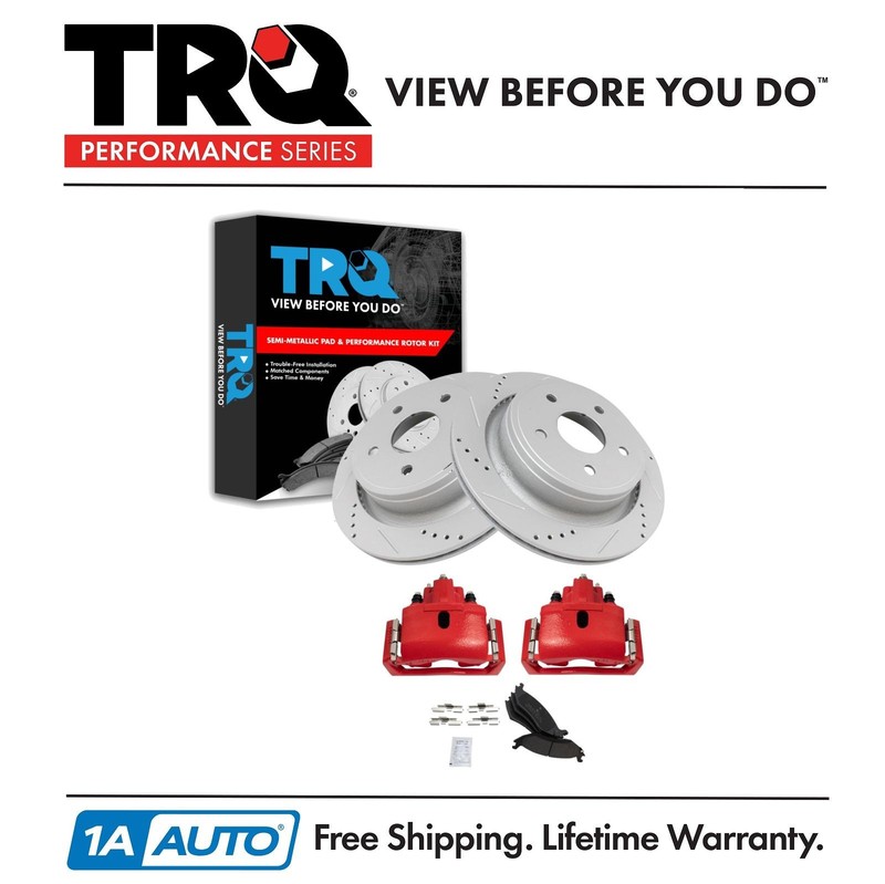 TRQ Rear Brake Pad & Rotor Kit For 2007-2009 Chrysler 2002-2010 Dodge 11-18 Ram