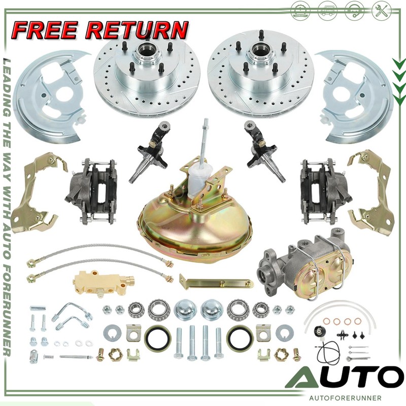 Front Disc Brake Conversion Kit 11″ Cross Drilled Rotors for Chevy Nova GTO New