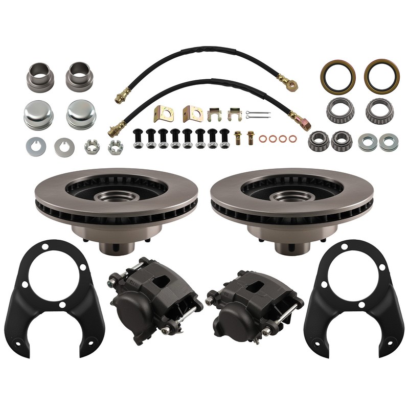 5 x 4.5" Disc Brake Kit w/ 11" Brake Rotors & Pads for Ford 1937-1948 Spindles gallery