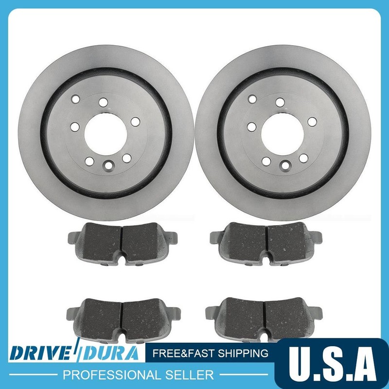 Brembo Rear Disc Brake Rotors Ceramic Brake Pads for 2005-2009 Land Rover LR3