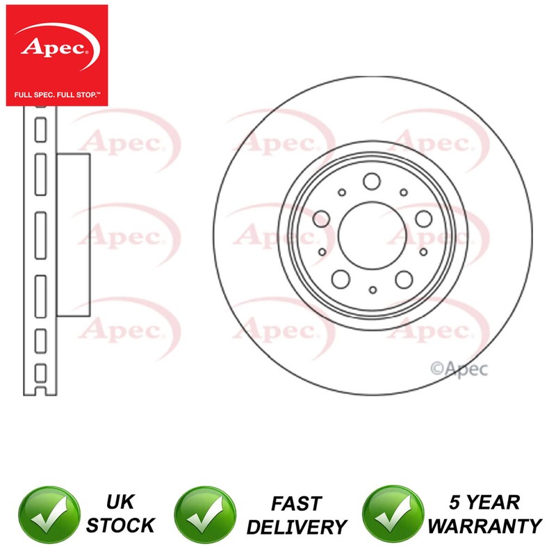 Brake Disc Front Apec Fits Volvo S60 2003-2008 2.4 2.5 9475266