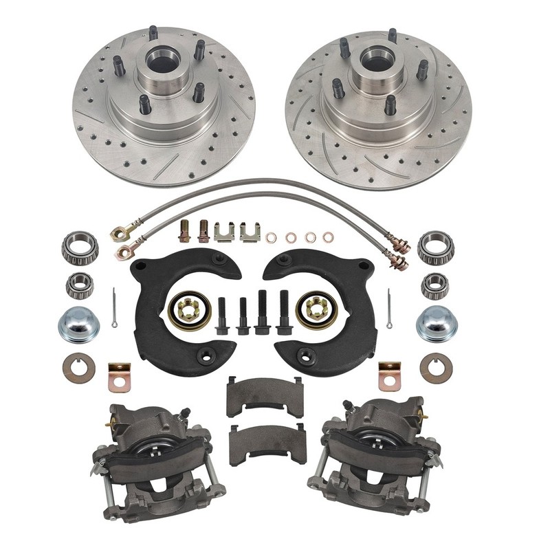 For Mustang II 11 In Front Disc Brake Kit, 5 on 4-3/4 drilled and slotted Rotors gallery