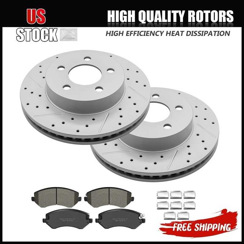 Front Brake Disc Rotors Ceramic Pad for 2002 2003 – 2005 2006 2007 Jeep Liberty