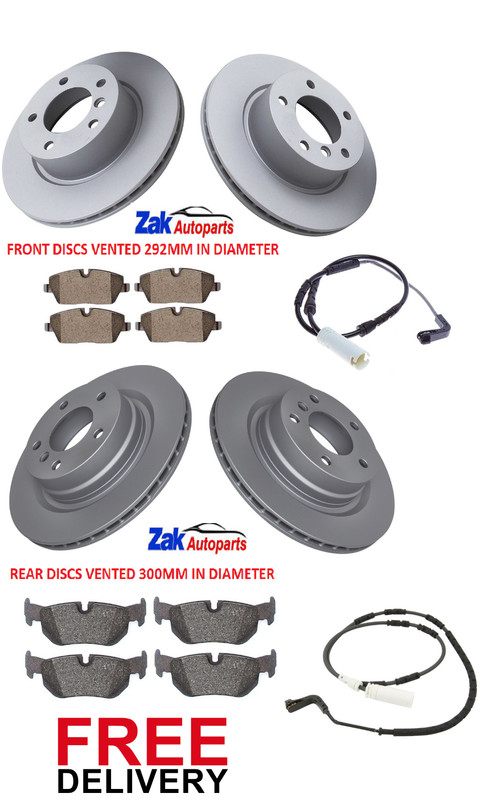 FOR BMW E81 118d 3 DOOR (2007-2011) FRONT & REAR BRAKE DISCS & PADS + SENSORS