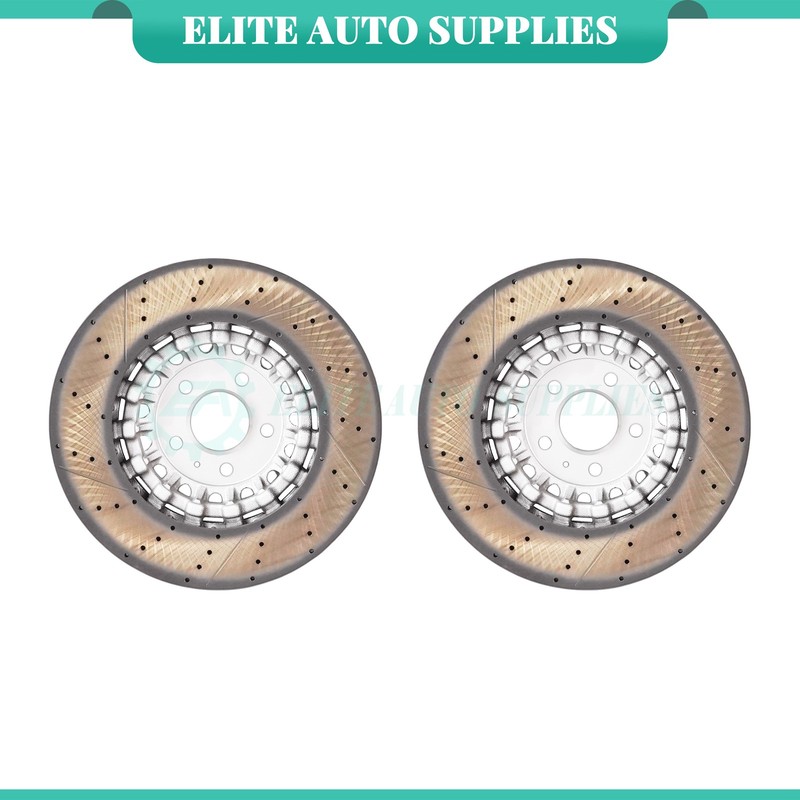 NEW 2PCS For Audi A6 A8 Q Q7 Q8 4M0615301AS Front Vented Brake Disc Rotors gallery