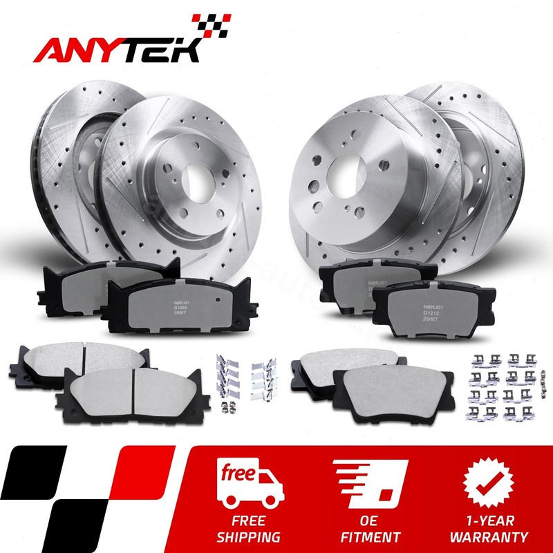 Front & Rear Disc Rotors Ceramic Brake Pads for 2007-2012 Lexus ES350 Toyota