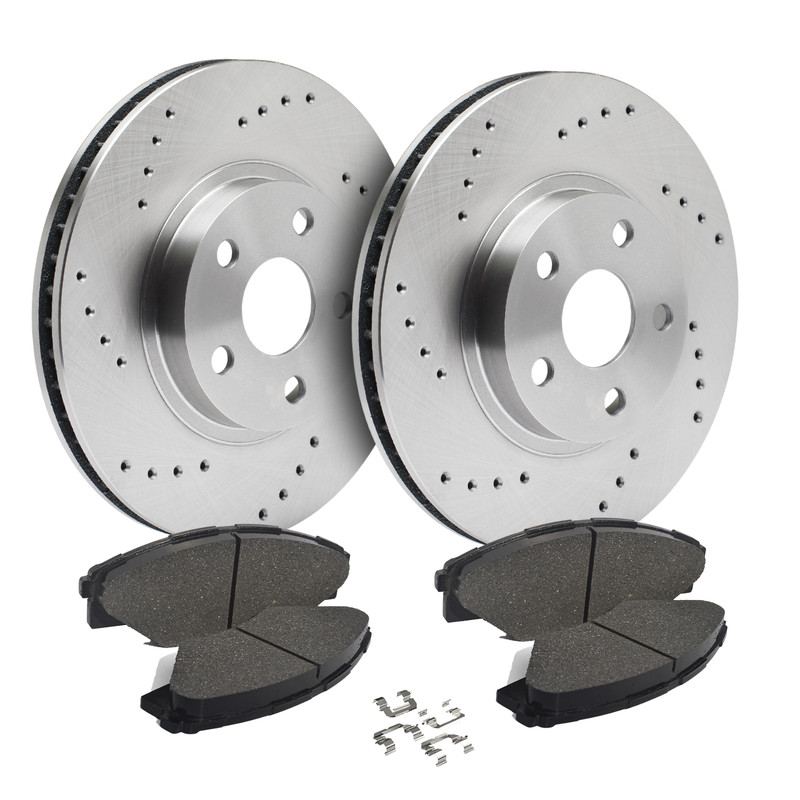 Premium XD Cross-Drill Fr Rotors w/Cr’mc Brake Pads AP189221