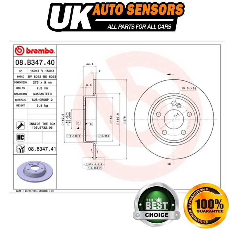 Fits Mercedes A-Class 2012-2018 B-Class 2011-2018 Brake Discs Rear AST
