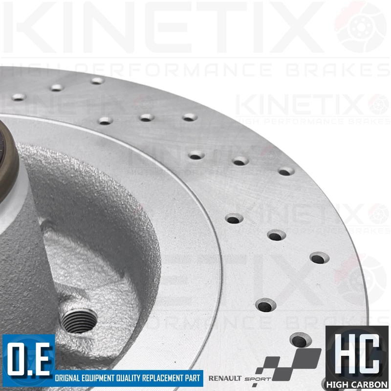 FOR RENAULT MEGANE SPORT R26 CLIO 197 200 REAR DRILLED BRAKE DISCS BREMBO PADS gallery