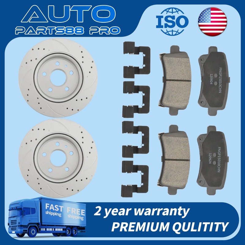 315mm Rear Drilled Disc Rotors Brake Pads Kit for LaCrosse Regal Impala Malibu