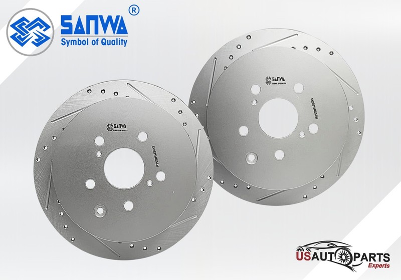 PAIR OF REAR RH/LH BRAKE ROTOR DS SOLID&GEOMET COATED 308mm FOR TOYOTA 2010-2020