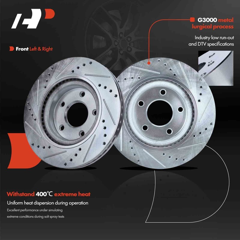 A-Premium Front Side Drilled Brake Rotors for Nissan Altima 2007-2023 295.8mm gallery