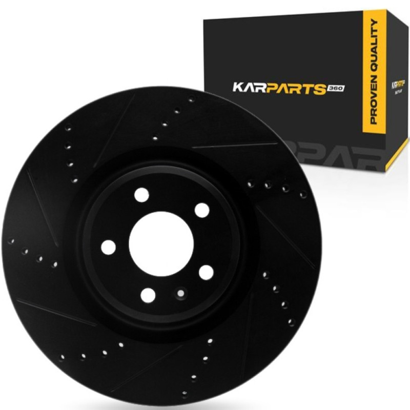 For Audi Q5 2013-2017 Brake Rotor Front, Driver Side | Cast Iron | Black Finish