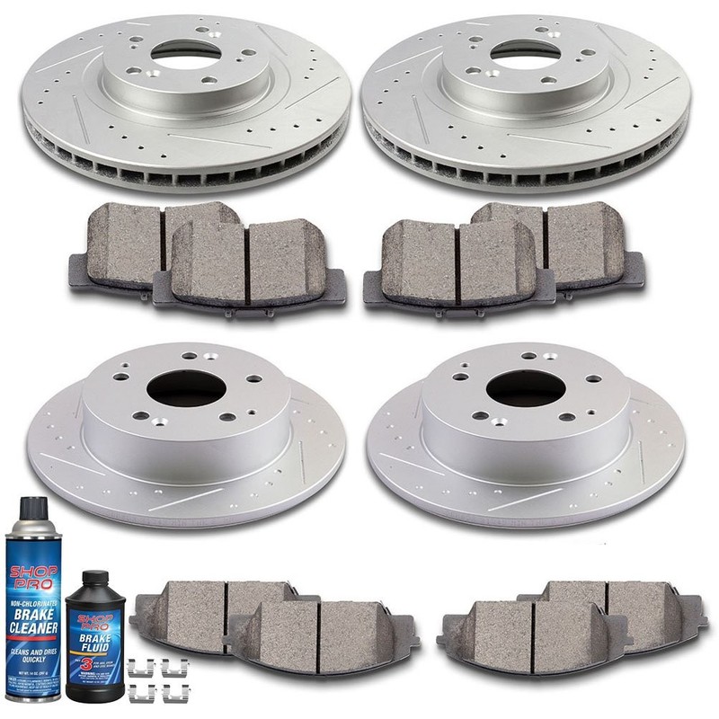 Brake Pads And Rotors Front + Rear For Acura RSX Type-S 2.0L 2002-2006 Drilled