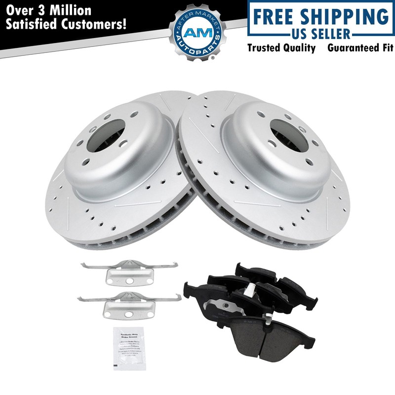 Front Brake Performance Rotor & Ceramic Pad Kit for BMW 535 545 550 645 560