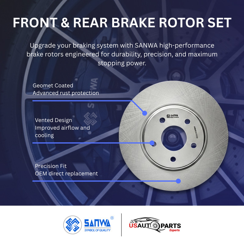FRONT AND REAR BRAKE ROTOR SET GEOMET COATED FOR CHEVROLET MALIBU HHR 2004-2012 gallery