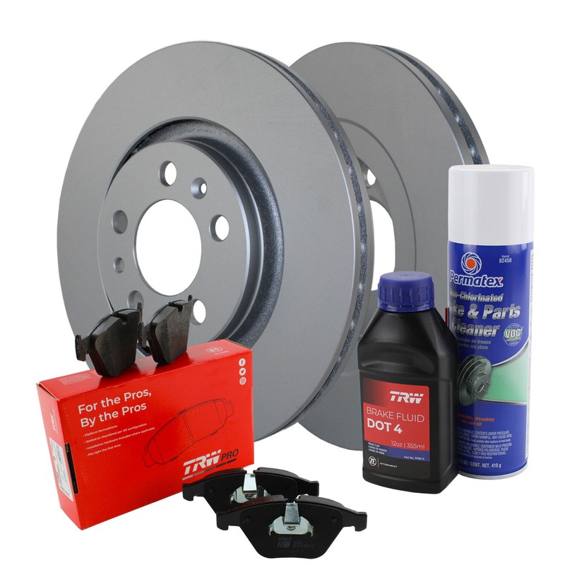 Front Brake Kit 280mm Disc Rotors TRW Pro Low-Met Pads For VW Beetle Golf Jetta
