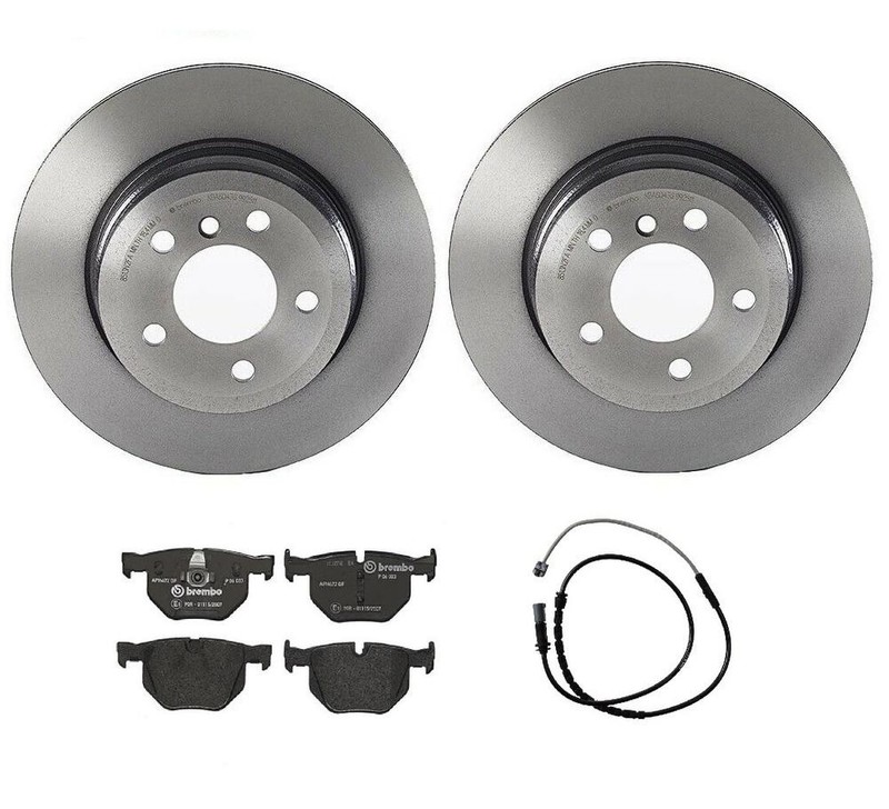 Brembo Rear Brake Kit Low-Met Pads Sensor & Disc Rotors For BMW E70 E71 F15 F16
