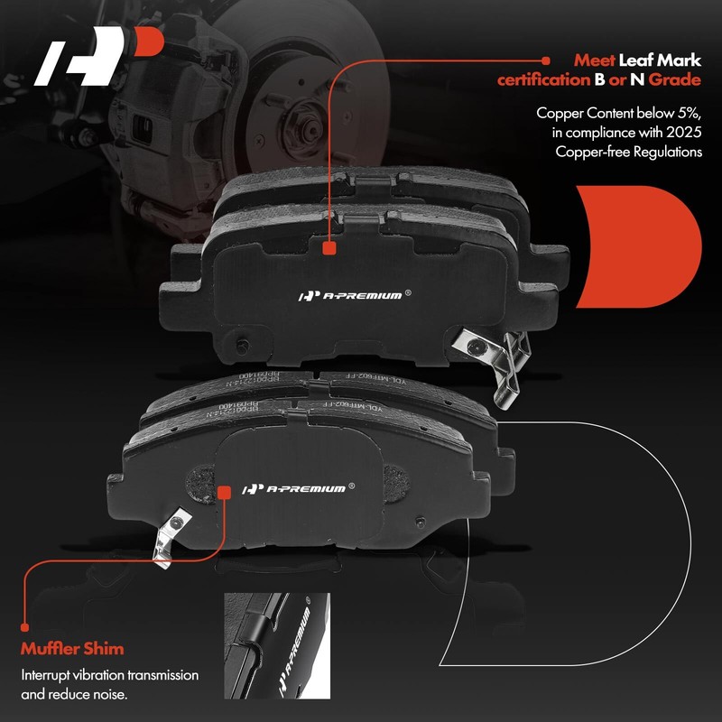 Front & Rear L&R Disc Rotors & Ceramic Brake Pads for Honda Pilot 2003 2004-2008 gallery