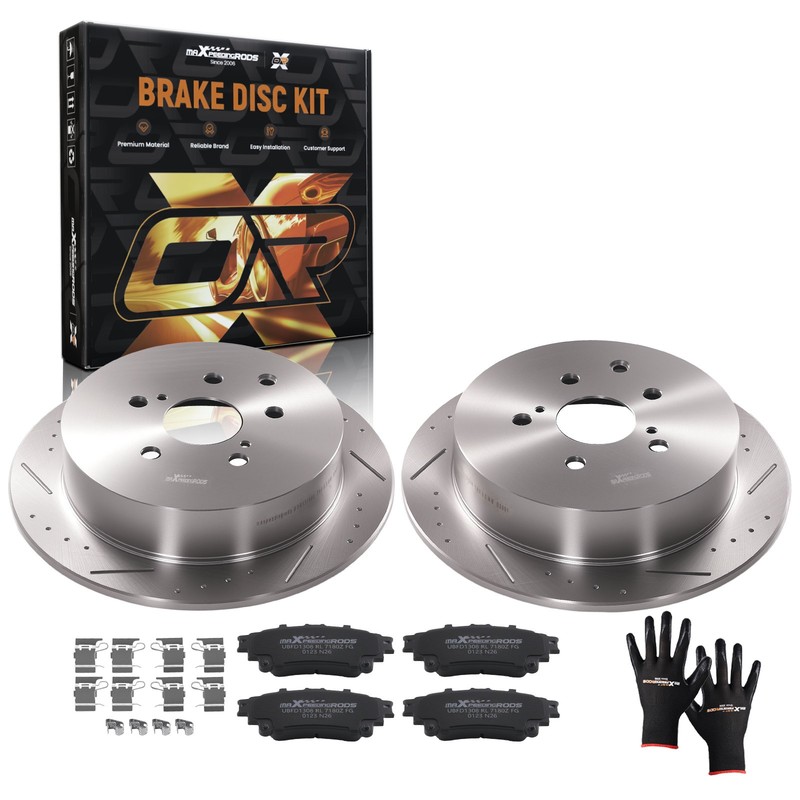 Rear Brake Rotors & Ceramic Pads Set for Toyota Highlander 2014-2019 S31544