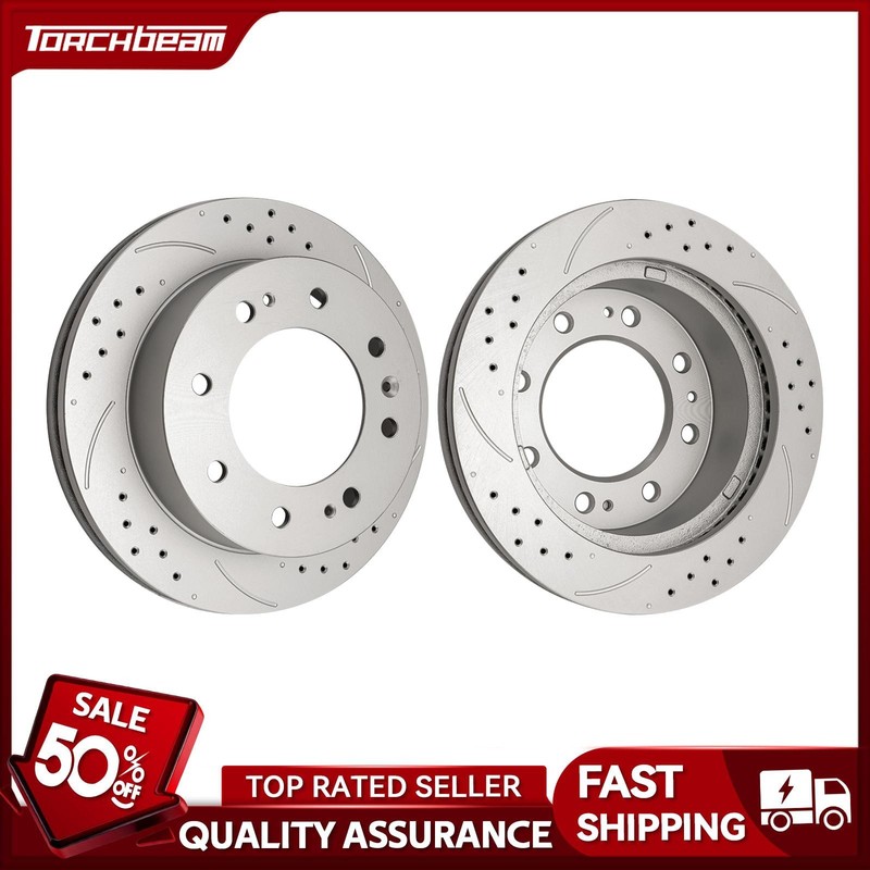 2x Front Drilled Brake Rotors For 2011-2025 Chevy Silverado 2500 3500 HD 55191